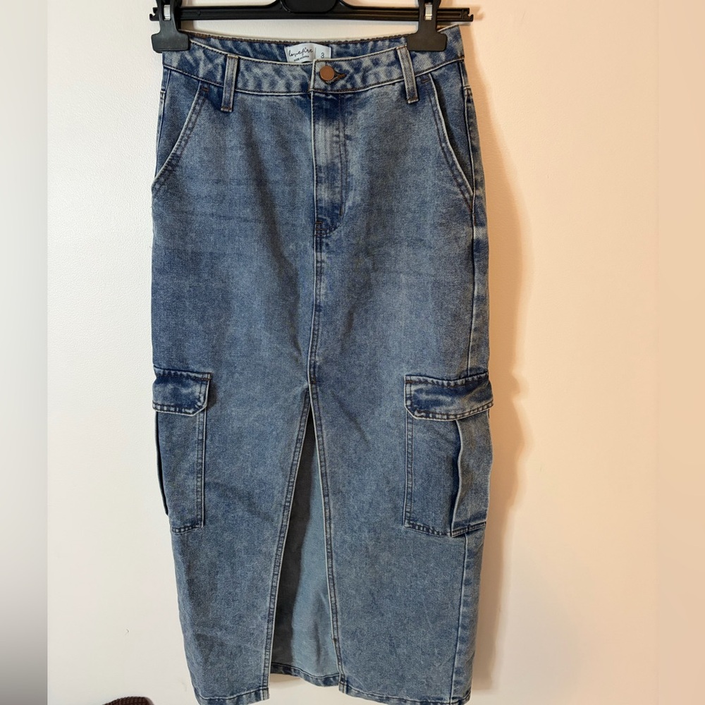 Love, Fire Blue Denim Skirt